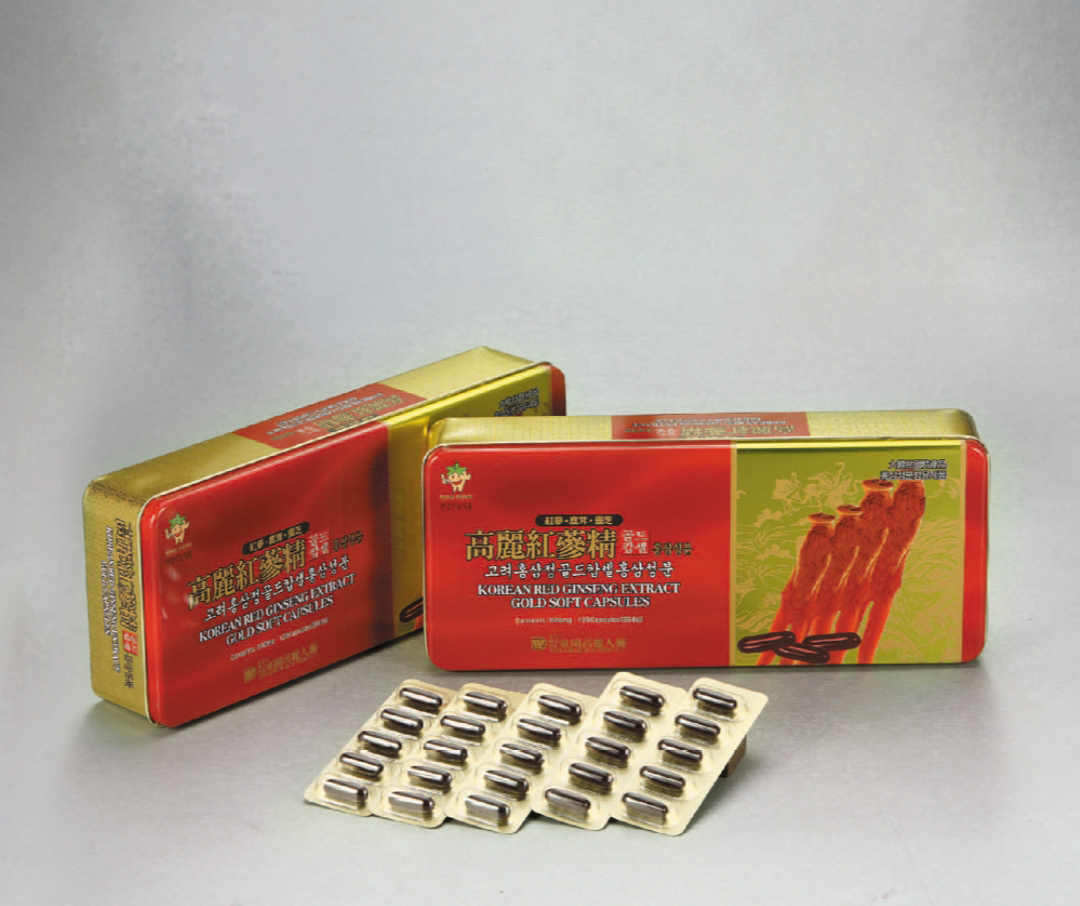 KOREAN RED GINSENG EXTRACT GOLD SOFT CAPSULES - 1 BOX (120 CAPSULES)